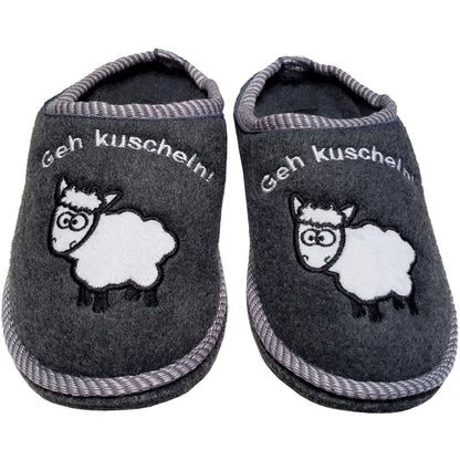 Damen Pantoffeln Puschen Hausschuhe warm Filz Filzsohle + Noppen