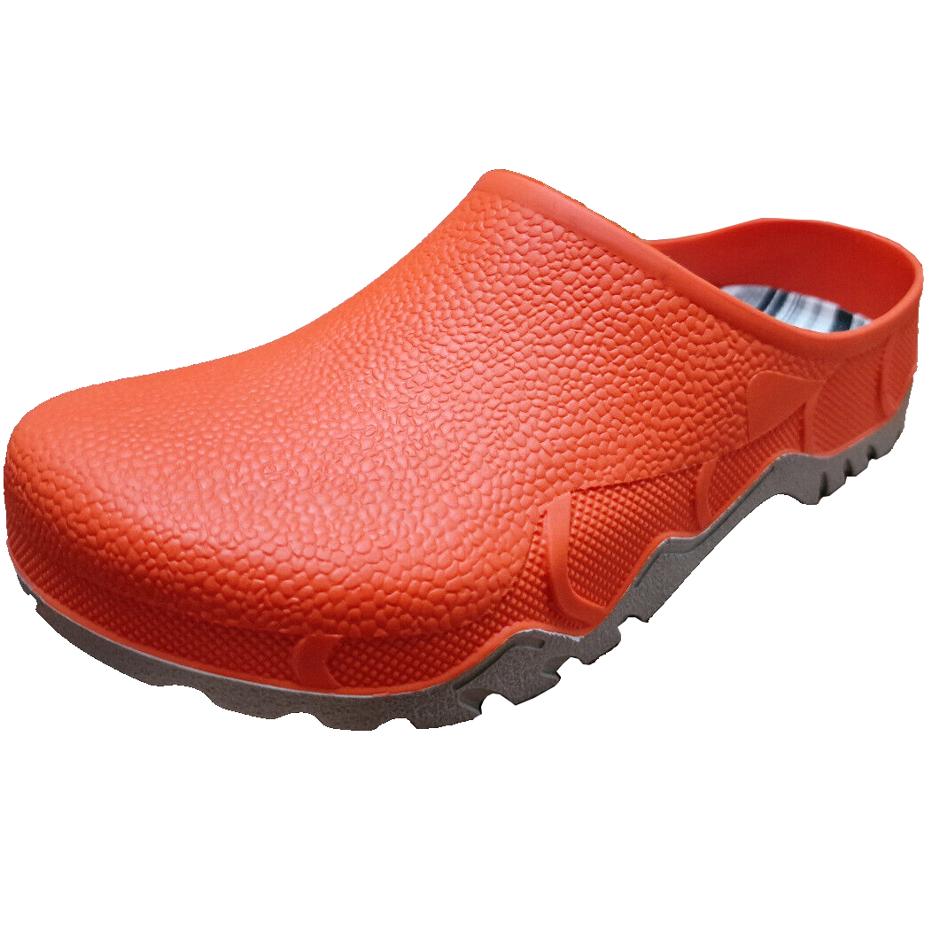 Damen Herren Clogs orange für Haus Hof Stall Garten